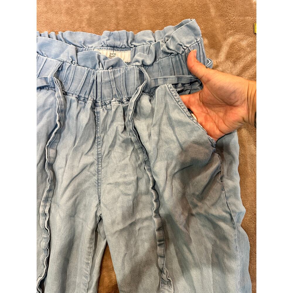 Thread & Supply Chambray Wide Leg Pants Small Paperbag Waist Drawstring Lyocell - Picture 8 of 11